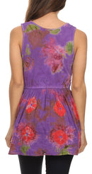 Sakkas Allena Sequin Embroidered Sleeveless Elegant V-Neck Blouse / Top