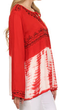 Sakkas Carla Tie Dye Embroidered Tunic Top / Blouse