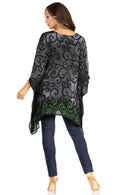 Sakkas Adalwin Desert Sun Lightweight Circle Ponch Tunic Top Blouse W / Embroidery