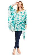 Sakkas Adalwin Desert Sun Lightweight Circle Ponch Tunic Top Blouse W / Embroidery