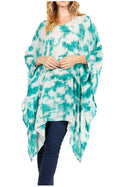 Sakkas Adalwin Desert Sun Lightweight Circle Ponch Tunic Top Blouse W / Embroidery#color_36-Green