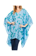 Sakkas Adalwin Desert Sun Lightweight Circle Ponch Tunic Top Blouse W / Embroidery#color_36-GreenBlue