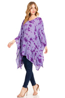 Sakkas Adalwin Desert Sun Lightweight Circle Ponch Tunic Top Blouse W / Embroidery