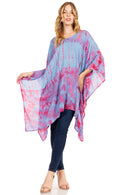 Sakkas Adalwin Desert Sun Lightweight Circle Ponch Tunic Top Blouse W / Embroidery