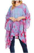 Sakkas Adalwin Desert Sun Lightweight Circle Ponch Tunic Top Blouse W / Embroidery#color_37-BluePurple