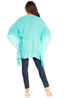 Sakkas Adalwin Third Tie Dye Desert Sun Circle Ponch Tunic Top Blouse W/Embroidery