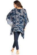 Sakkas Adalwin Third Tie Dye Desert Sun Circle Ponch Tunic Top Blouse W/Embroidery