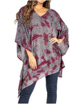 Sakkas Adalwin Third Tie Dye Desert Sun Circle Ponch Tunic Top Blouse W/Embroidery#color_43-Violet