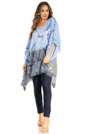 Sakkas Adalwin Third Tie Dye Desert Sun Circle Ponch Tunic Top Blouse W/Embroidery