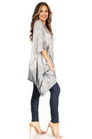 Sakkas Adalwin Third Tie Dye Desert Sun Circle Ponch Tunic Top Blouse W/Embroidery