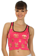 Sakkas Mesh Racerback Crop Top#color_Drip Pink