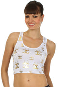 Sakkas Mesh Racerback Crop Top#color_Drip White
