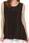 Sakkas Anika Stonewashed Rayon Blouse#color_Black