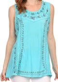 Sakkas Anika Stonewashed Rayon Blouse#color_Turquoise