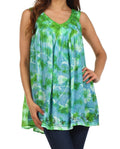 Sakkas Monika Embroidered Sleeveless Blouse #color_Green