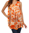 Sakkas Monika Embroidered Sleeveless Blouse #color_Orange