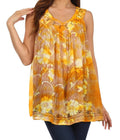 Sakkas Monika Embroidered Sleeveless Blouse #color_Yellow