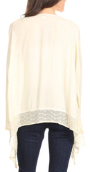 Sakkas Isenia Cardigan Open Front Kimono Long Sleeve Embroidered Top Blouse Lace