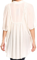 Sakkas Martina Delicate Embroidered Tie Dye Poncho Top / Cover Up