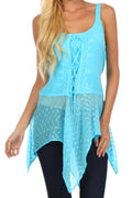 Sakkas Gisela Corset Style Top#color_Turquoise