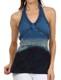Sakkas Tallulah Embroidered Halter Top#color_Navy
