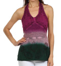 Sakkas Tallulah Embroidered Halter Top#color_Purple