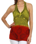 Sakkas Tallulah Embroidered Halter Top#color_Yellow