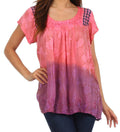 Sakkas Lisa Embroidered Ombre Blouse #color_Pink