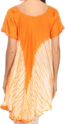 Sakkas Cara Wide Embroidered Top Blouse Shirt With Crochet Neck Draped Cap Sleeves