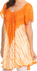 Sakkas Cara Wide Embroidered Top Blouse Shirt With Crochet Neck Draped Cap Sleeves
