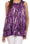 Sakkas Two Tone Market Tank Top with Flower Embroidery#color_ Plum