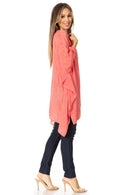 Sakkas Wren Lightweight Circle Poncho Top Blouse With Detailed Embroidery