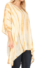 Sakkas Wren Lightweight Circle Poncho Top Blouse With Detailed Embroidery