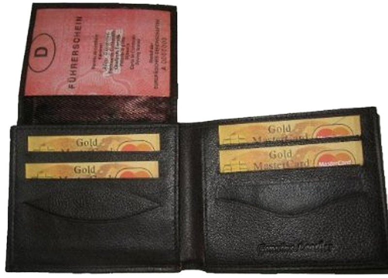 Sakkas Men's Bi-Fold Leather Double Flap Wallet with 9 Card Slots with Gift Bag