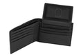 Sakkas Mens Leather Bifold Wallet Flip up Removable Id Case - Comes in a Gift Bag#color_Black