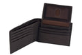 Sakkas Mens Leather Bifold Wallet Flip up Removable Id Case - Comes in a Gift Bag#color_Brown