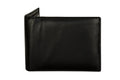 Sakkas Men's Bi-Fold Leather Wallet with 9 Credit Card Slots with Flip Up ID & Credit Card Flap#color_Black