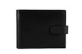 Sakkas Men's Bi-fold Leather Wallet - Coin Pkt/Card Slots/Press Stud with Gift Bag#color_Black