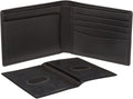 Sakkas Men's Bi-Fold Leather Wallet with Removable ID Case - Comes in a Gift bag#color_Black