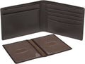 Sakkas Men's Bi-Fold Leather Wallet with Removable ID Case - Comes in a Gift bag#color_Brown