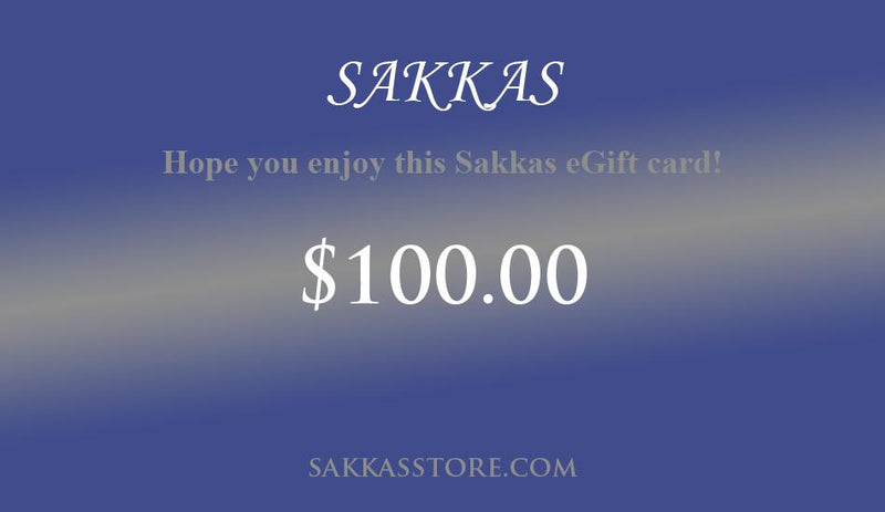 Sakkas Store e-Gift Card $100