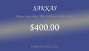 Sakkas Store e-Gift Card $400_
