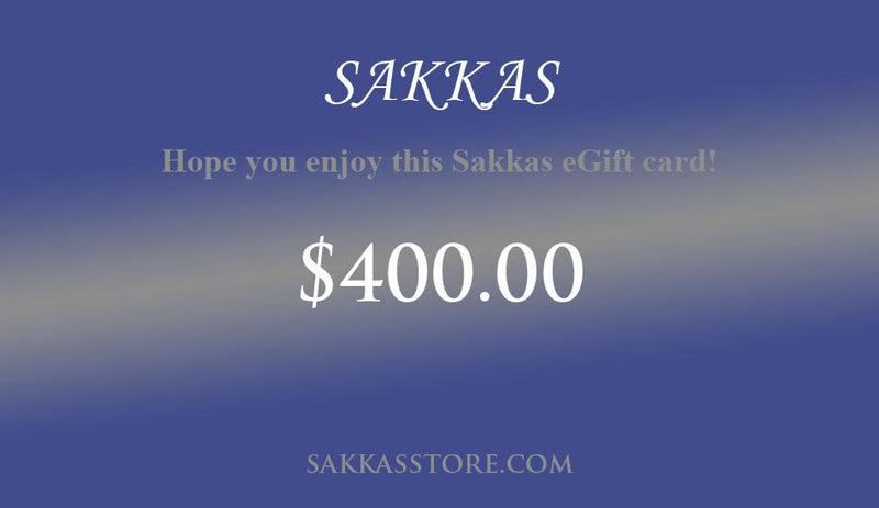Sakkas Store e-Gift Card $400