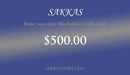 Sakkas Store e-Gift Card $500_