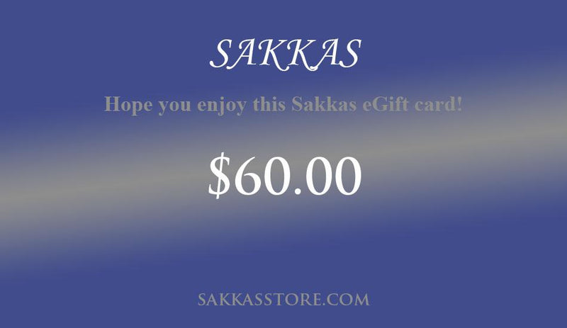 Sakkas Store e-Gift Card $60_