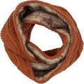 Sakkas Zena Fur Lined Knit Infinity Scarf#color_BurntOrange