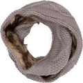 Sakkas Zena Fur Lined Knit Infinity Scarf#color_Grey
