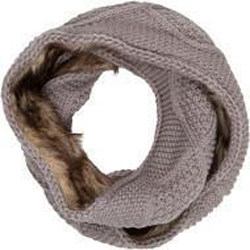 Sakkas Zena Fur Lined Knit Infinity Scarf