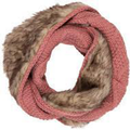 Sakkas Zena Fur Lined Knit Infinity Scarf#color_Rose
