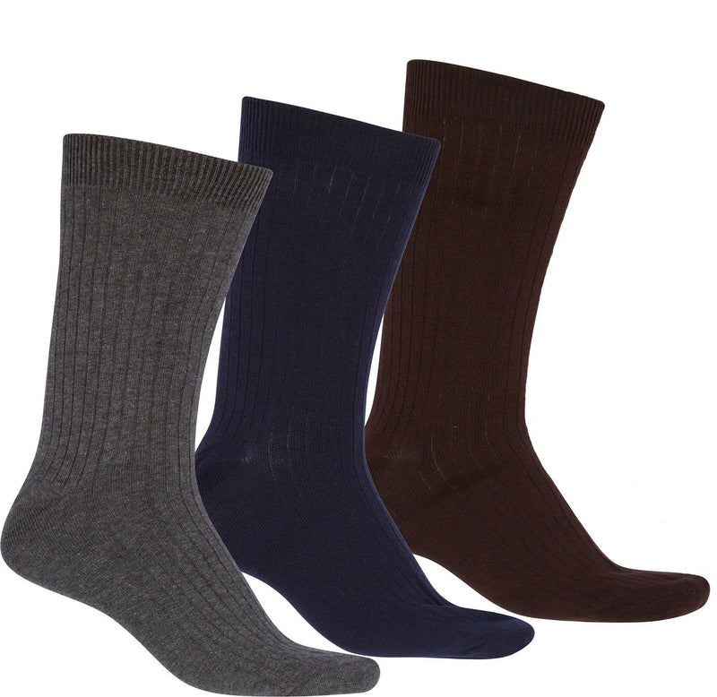 Sakkas Men's Cotton Blend Ribbed Dress Socks Value 6-Pack